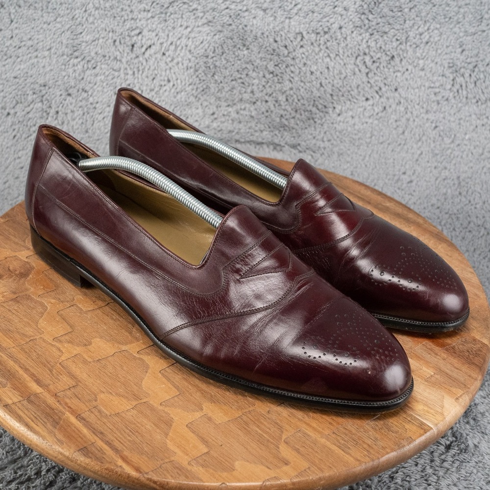 VTG Mezlan Santander Loafers Burgundy 14 M Made In Spain